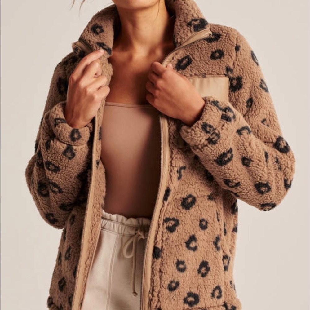 Sherpa Faux Leather Trim Jacket